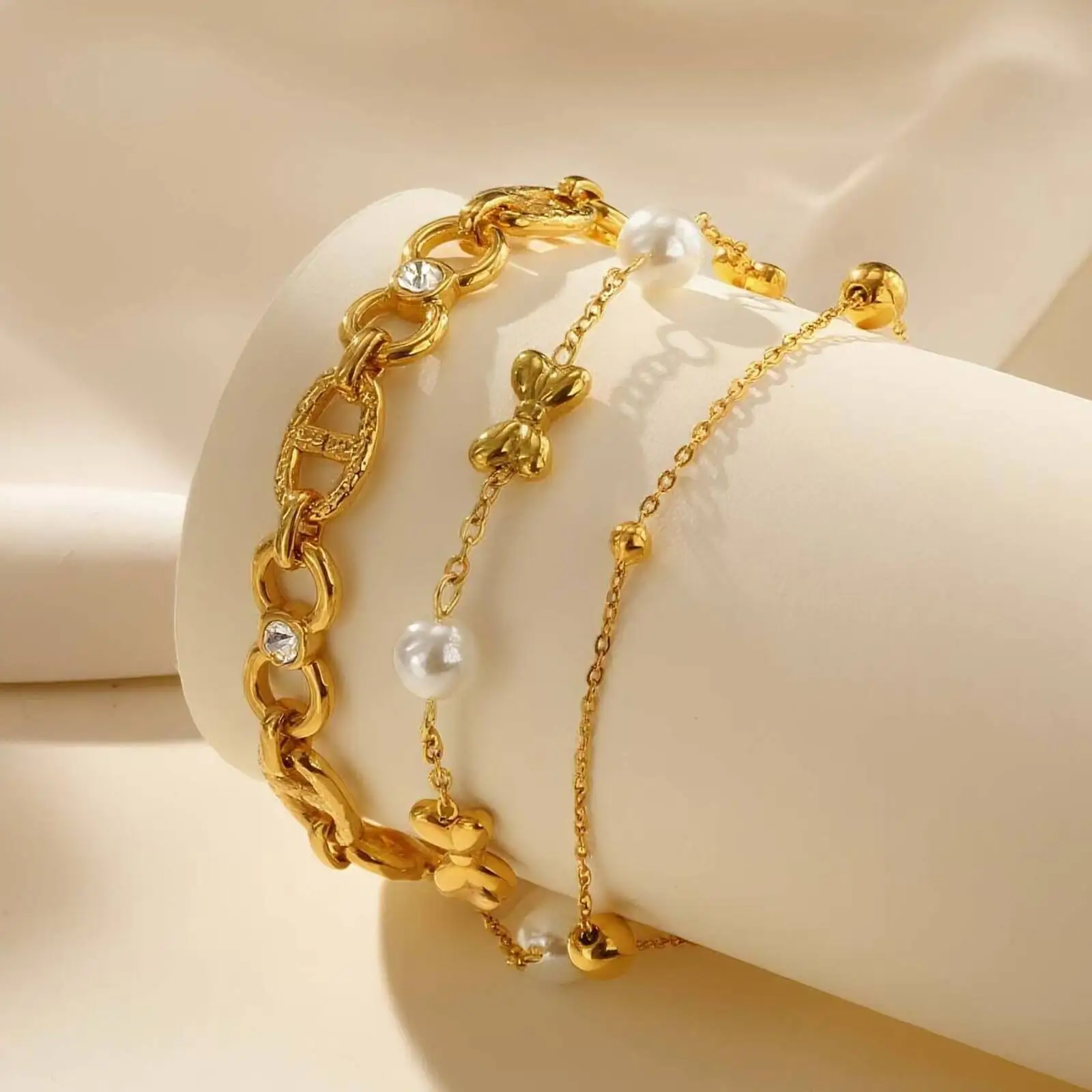 

Vnox Simple Cute Stainless Steel Chain Bracelet, Gold Plated Slim Chain, Fashion Jewelry Gifts to Girls Daughter