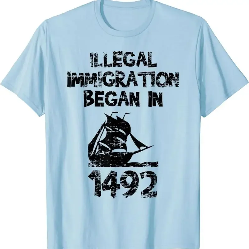 Political Anti Columbus Day Immigrants Support T Shirt