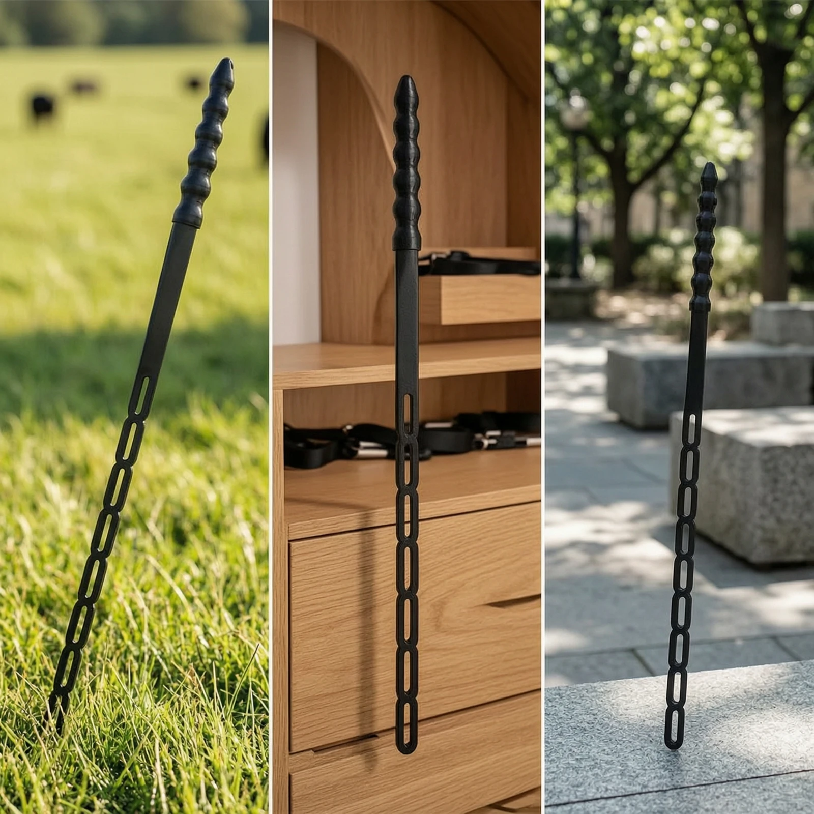 Whip with Textured Grip Compact Riding Whip with Hanging Hole Training Crop Non-Slip Riding Crop with Double Flapper for Riders