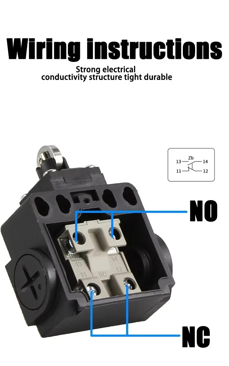 CNTD CLS-391 Vertical Limit Switch 10A 380V IP65 Travel Switch Adjustable Swing Rod Large Roller Type Waterproof Switch
