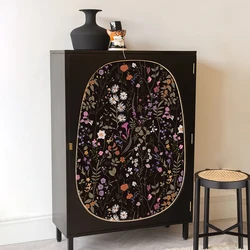 Black Crush Floral PVC Wallpaper Dark Flower Leaves Furniture Renovation Stickers Classic Waterproof Vinyl Bathroom Decor