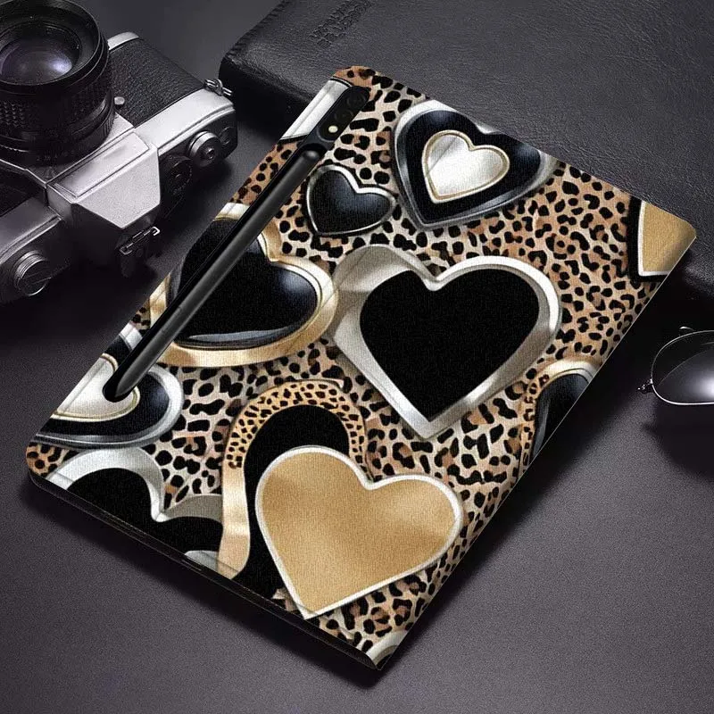 

Leopard print heart pattern Tablet Case For Samsung Galaxy Tab S7 S8 S9 S10 FE Plus Lite 11 12.4 13.1 Inch