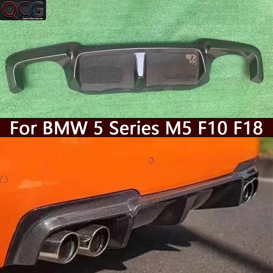 For BMW 5 Series M5 F10 F18 3D Style Carbon Fiber Car Rear Bumper Diffuser Splitters Spoiler Back lip Car Accessories Body Kit