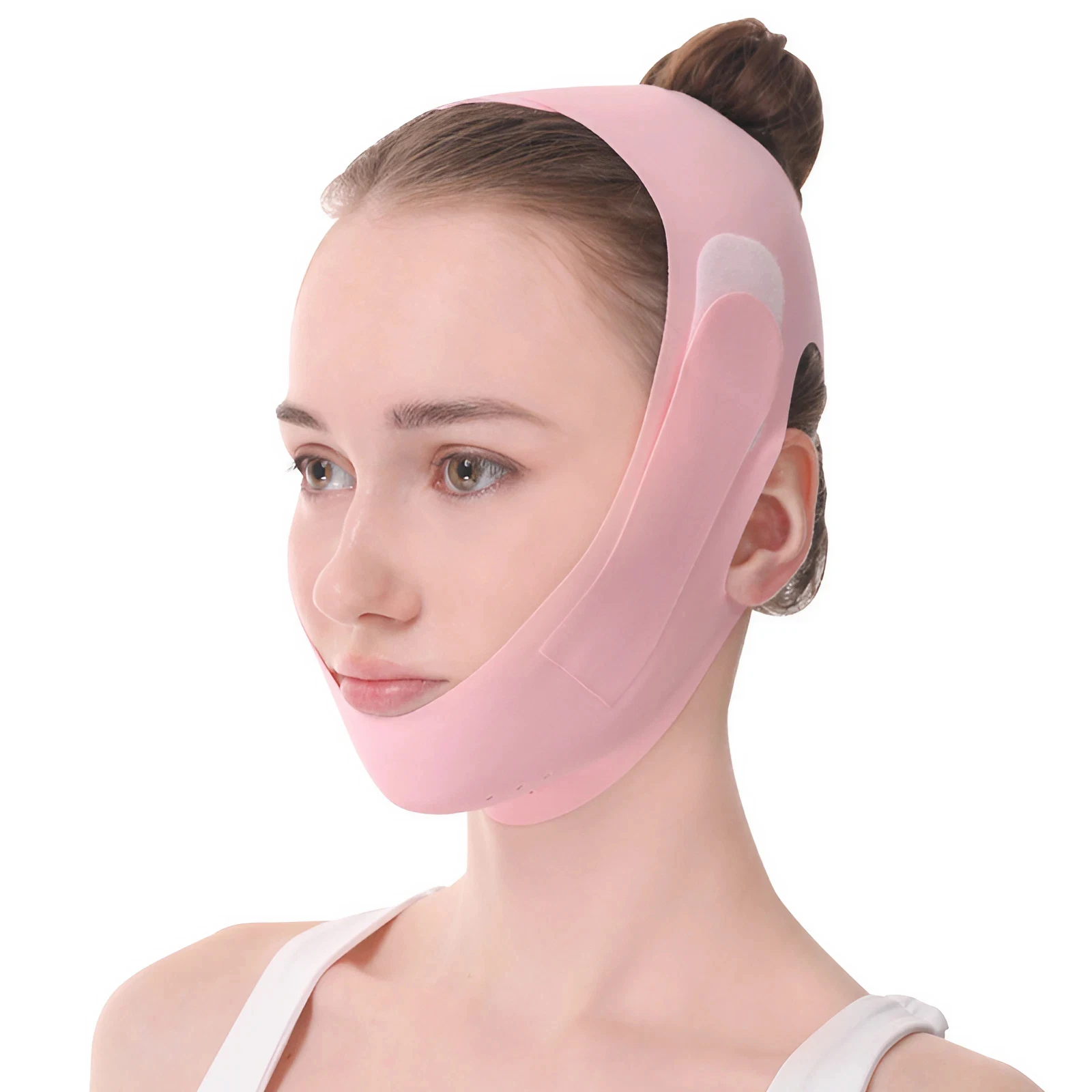 

Double Chin Remover Reusable V-Line Face Lift Bandage for Women Face Slimming Strap Ice Silk Fabric Adjustable Comfort Face Mask