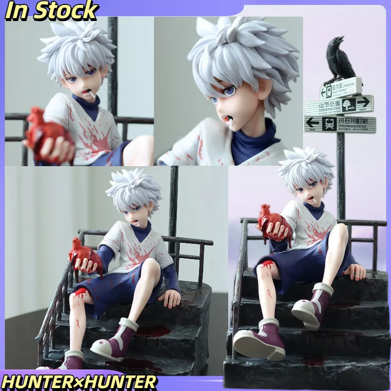 

34cm Hunter x Hunter Killua Zaoldyeck Redstone Figure Model Gon Freecss Friend Anime Peripheral Model Ornament Collection Gift