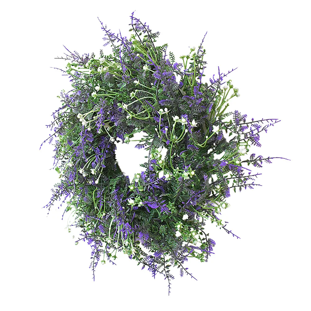 

1Pcs Simulation Lavender Wreath Hanging Pendant Decorative Floral Garland for Party Home Garden Celebration Floral Wreath