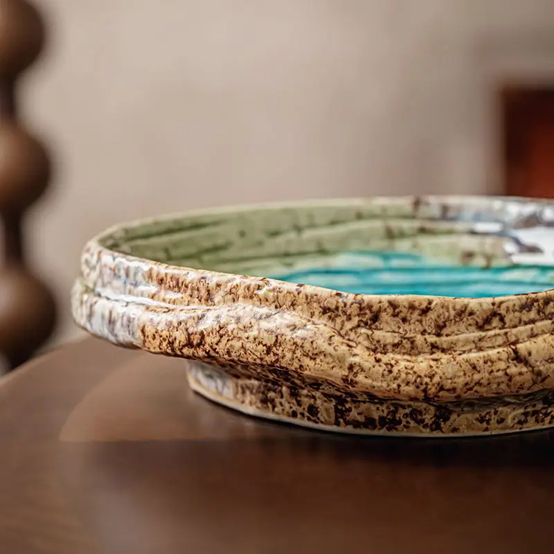 

At a glance, the heart is moved by 7 inch ice crack special-shaped salad plate vintage ceramic hotel dinner plate
