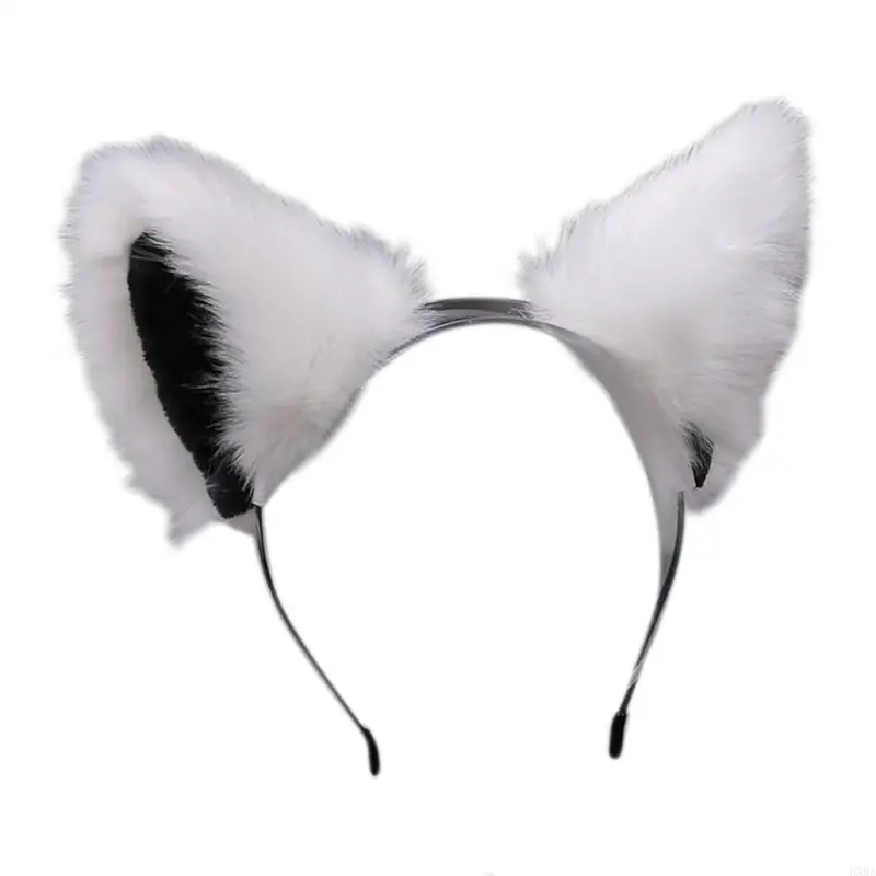 HXBA Realistic Cats Ear Furry Plush Headbands Japanese Hair Hoop Accessory for Anime Cosplays Carnivals Birthday Partie