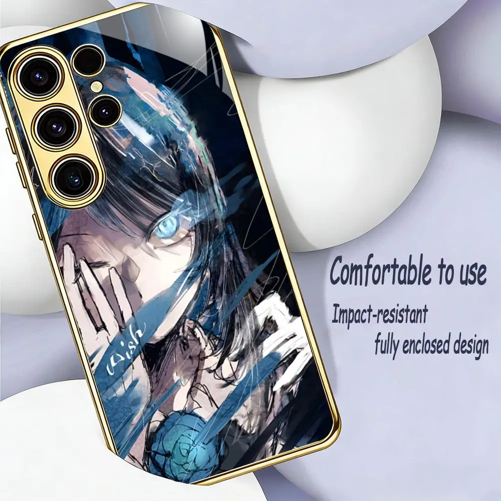 Ado Hot Virtual singer Cool Phone Case For Samsung S26 S25 S24 S23 S22 S21 Plus Ultra FE Edge Electroplated glass