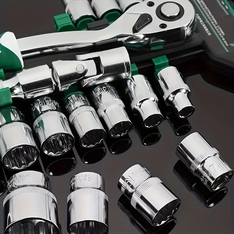 12/15-teiliger Ratschenschlüssel mit 72 Zähnen, multifunktionales, schnell lösbares, umkehrbares, rutschfestes Ratschengriff-Werkzeug, Werkzeug für die Autoreparatur
