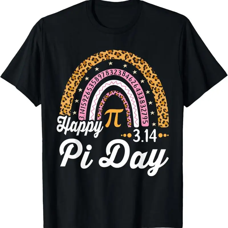 

Happy Pi Day Mathematic Math Teacher Student Leopard Rainbow T Shirt