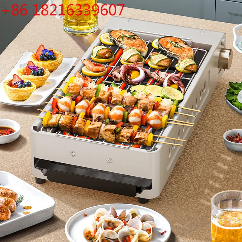 YAO 1500W 3 In 1 Electric Grill Pan Smokeless Indoor Barbecue Hot Pot Split Type Cooker Household 220V Electric BBQ Cooking Mach