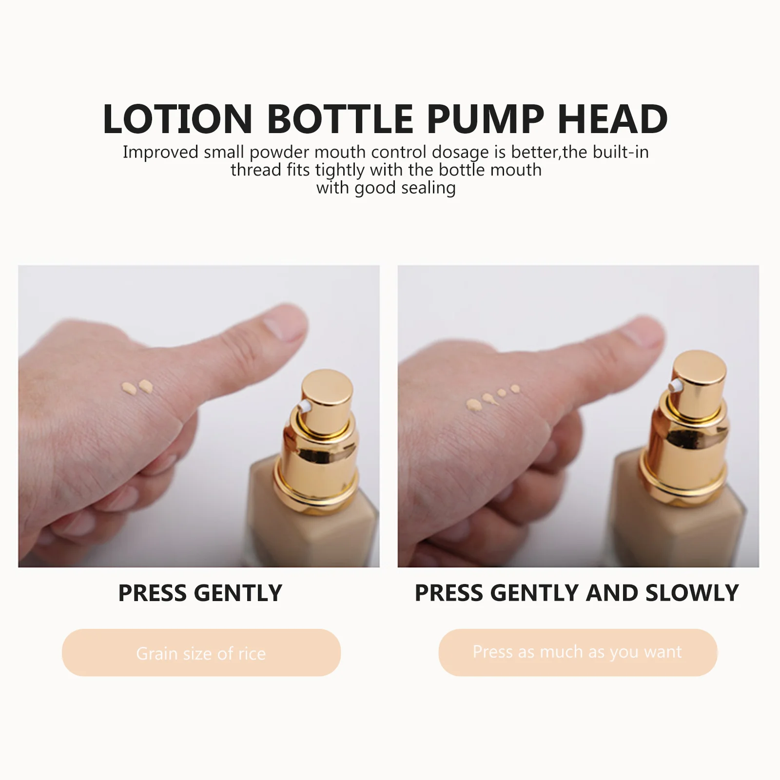 2 Pcs Lotion Pump Foundation Liquid Spray Tops for Bottles Make- Up Powder Replacement Head Pressure Emulsion Nozzle