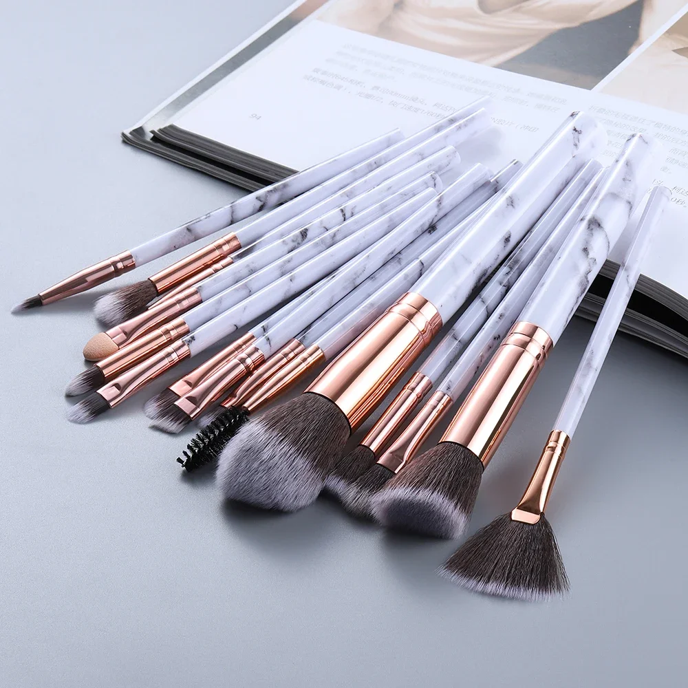 5-15 PCS White Makeup Brush Set, Premium Synthetic Brushes For Powder, Foundation, And Eyeshadow, Professional Cosmetic Tools