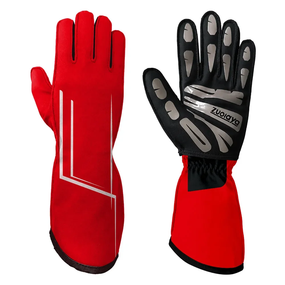 Private kart racing gloves outer seam non-slip light full palm silicone wear-resistant fixed pattern logo motorcycle gloves