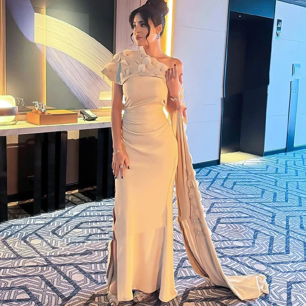 

Muloong One-shoulder Sweep Train Women Elegant And Pretty Luxury Prom Dress