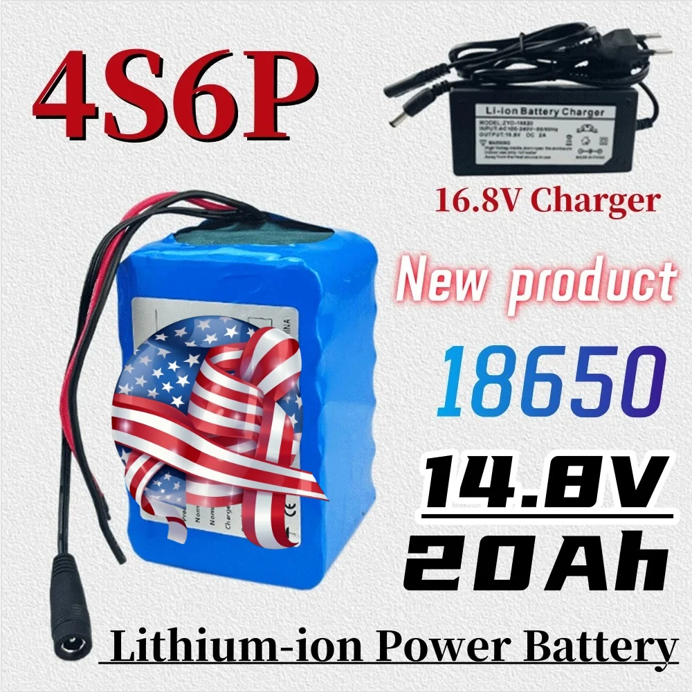 

Newly upgraded 14.8V 20Ah 18650 lithium battery pack 4S6P 16.8V LED night fishing light heater miner's light amplifier battery