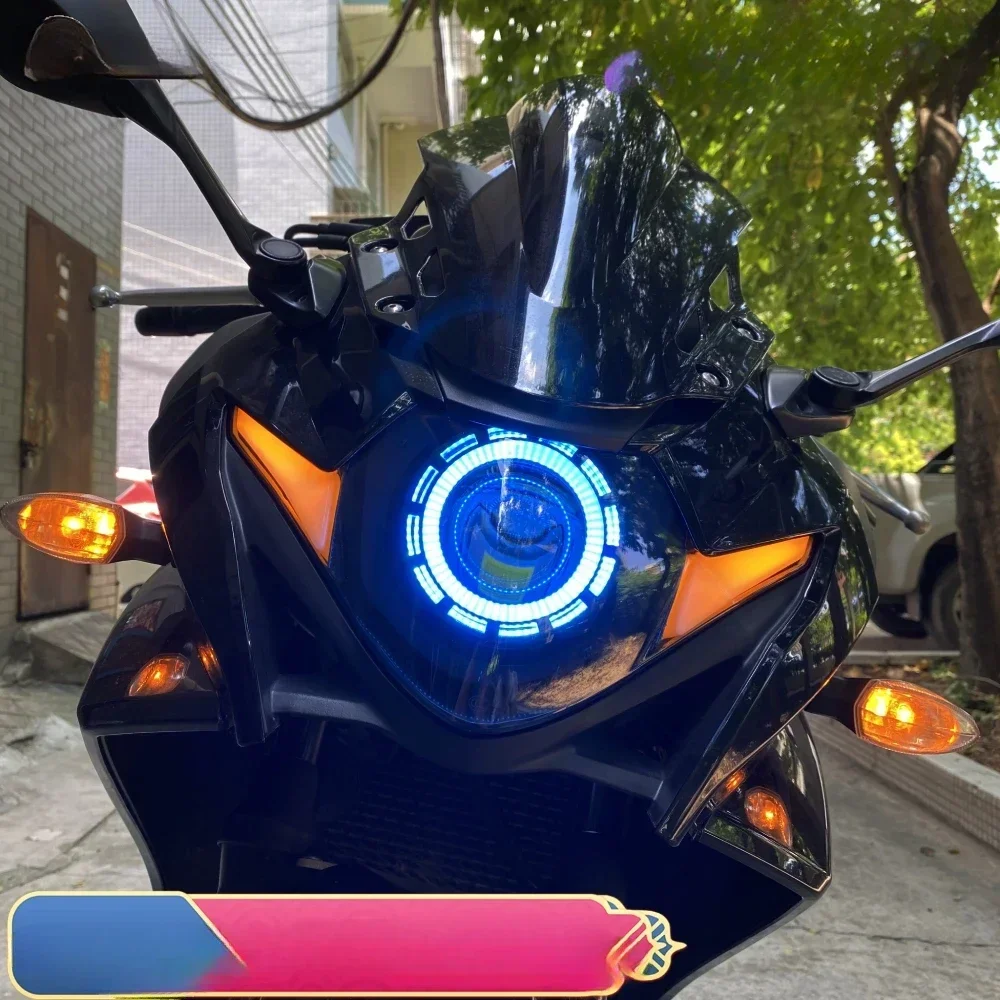 The product can be customized. Motorcycle angel eye headlight LED bifocal lens assembly