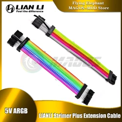 Strimer Plus Lian Li Extension Cable Addressable RGB VGA Power Cable Triple 8Pin Silicone Rainbow Light Guide