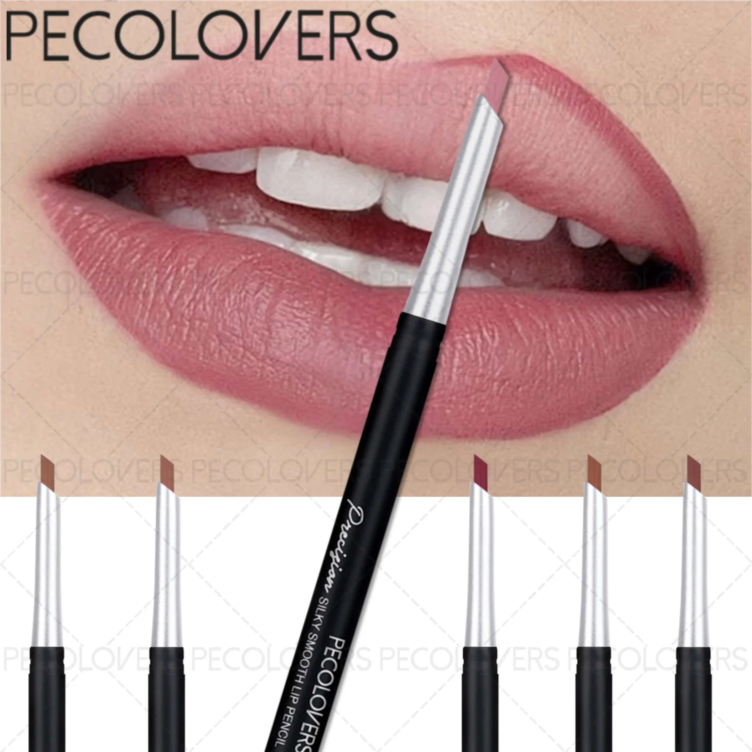 1Pc Soft Lip Liner Pencil, Longwear Lip Contour, Smudge Resistant For Outdoor Makeup, Coral And Rose, Lip Beauty Tool