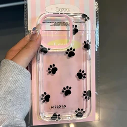 Funny Cute Cat Feet Dog Paws Phone Case For iPhone 16 15 14 13 12 11 Mini Pro Max X XR XSMax 7 8 Plus Transparent Soft TPU Cover