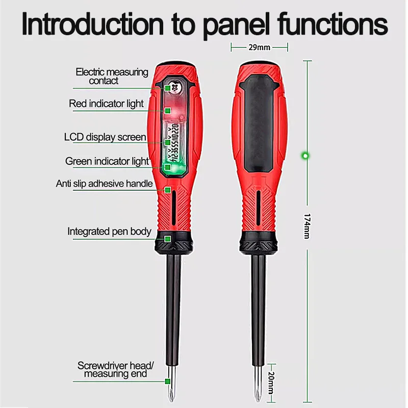 Intelligent Voltage Tester Pen AC Non-contact Induction Test Pencil Voltmeter Power Detector Electrical Screwdriver Indicator