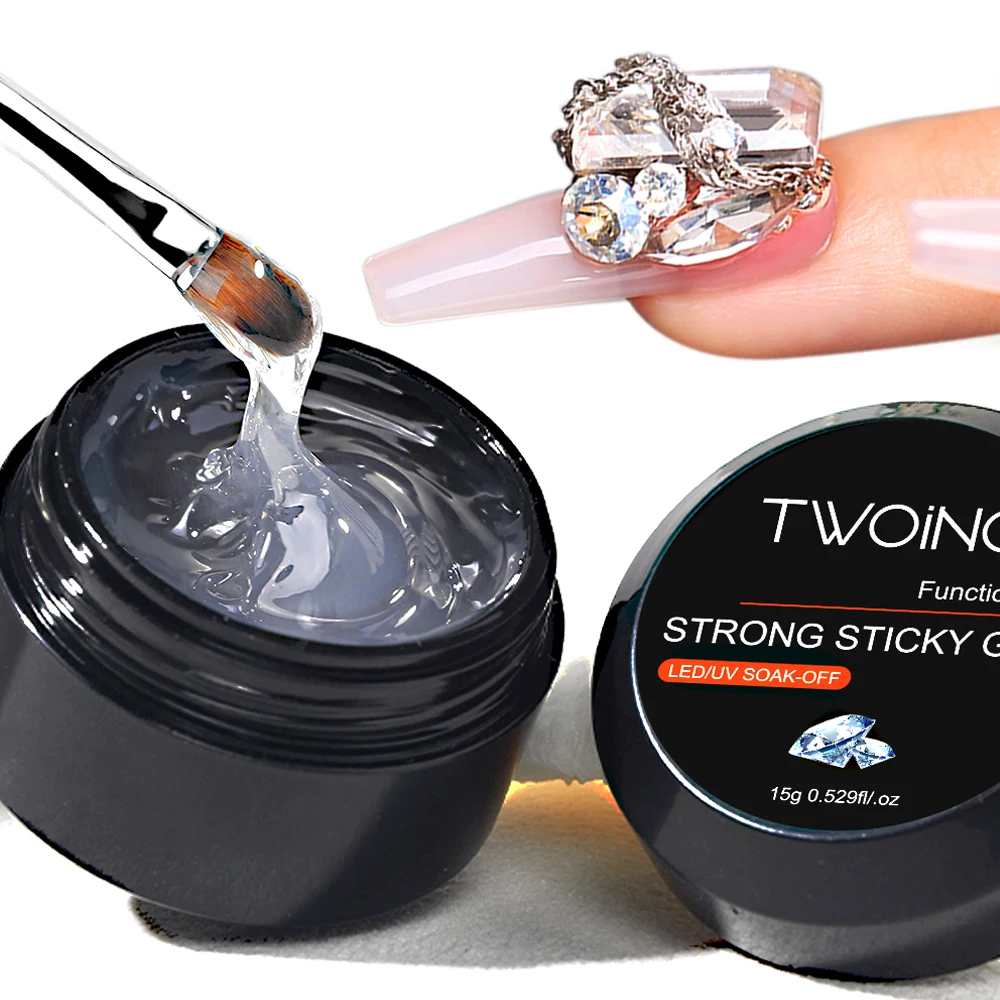 

Прочный клей для ногтей TWOING, 15 г, не протирается, гель для искусственных ногтей, смола, драгоценный камень, ювелирный клей, гель, акриловые накладные ногти, клей