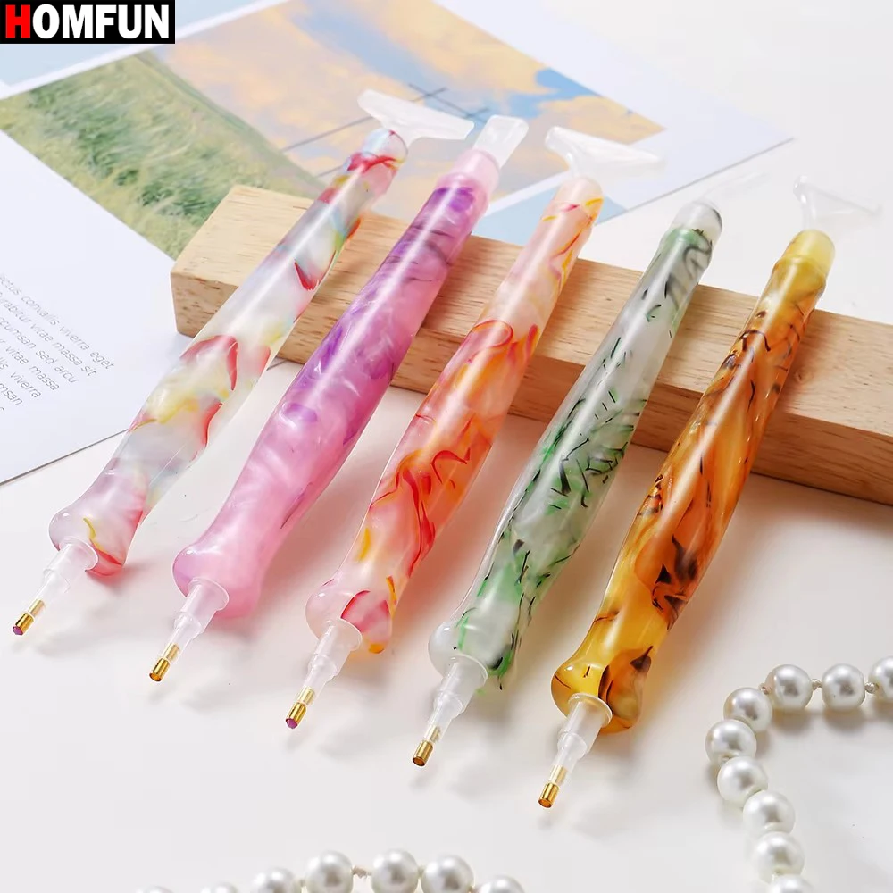 HOMFUN  Eco-friendly Replacement Heads Multi Placers Point Drill Pens，Resin Retro Diamond Painting Pen， Embroidery Nail Art Tool