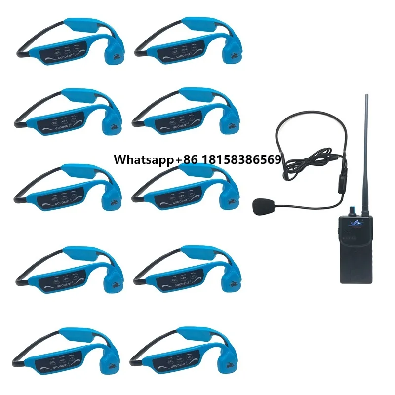

Real-Time Feedback Aquatic Sports Training System 1 H900 FM Transmitter 10 H913C Swimmer Communication Bone Conduction Earphones