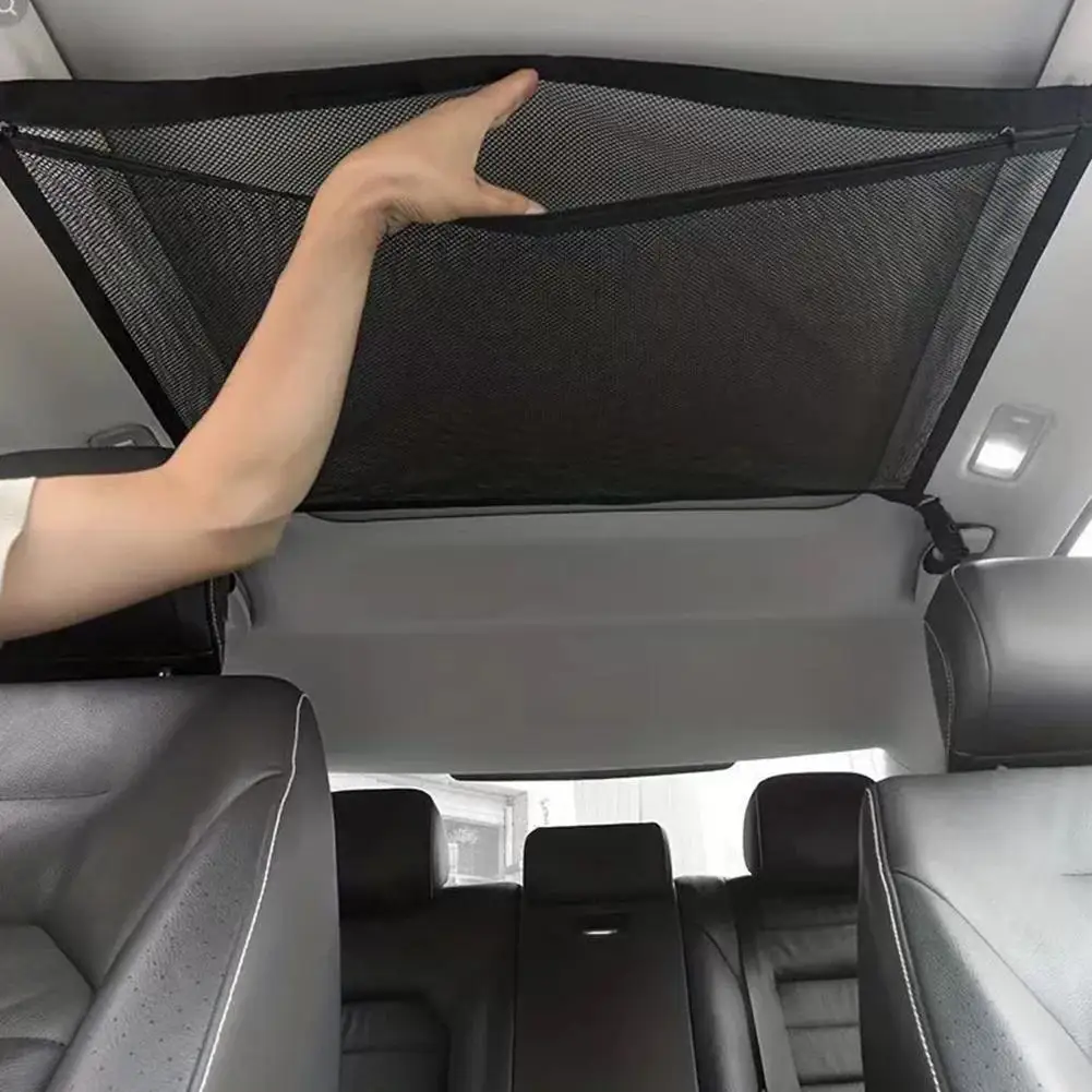 

Потолочная сетка для хранения грузов на крыше автомобиля, дышащая сетчатая сумка, органайзер для автоаксессуаров, большая экономия места