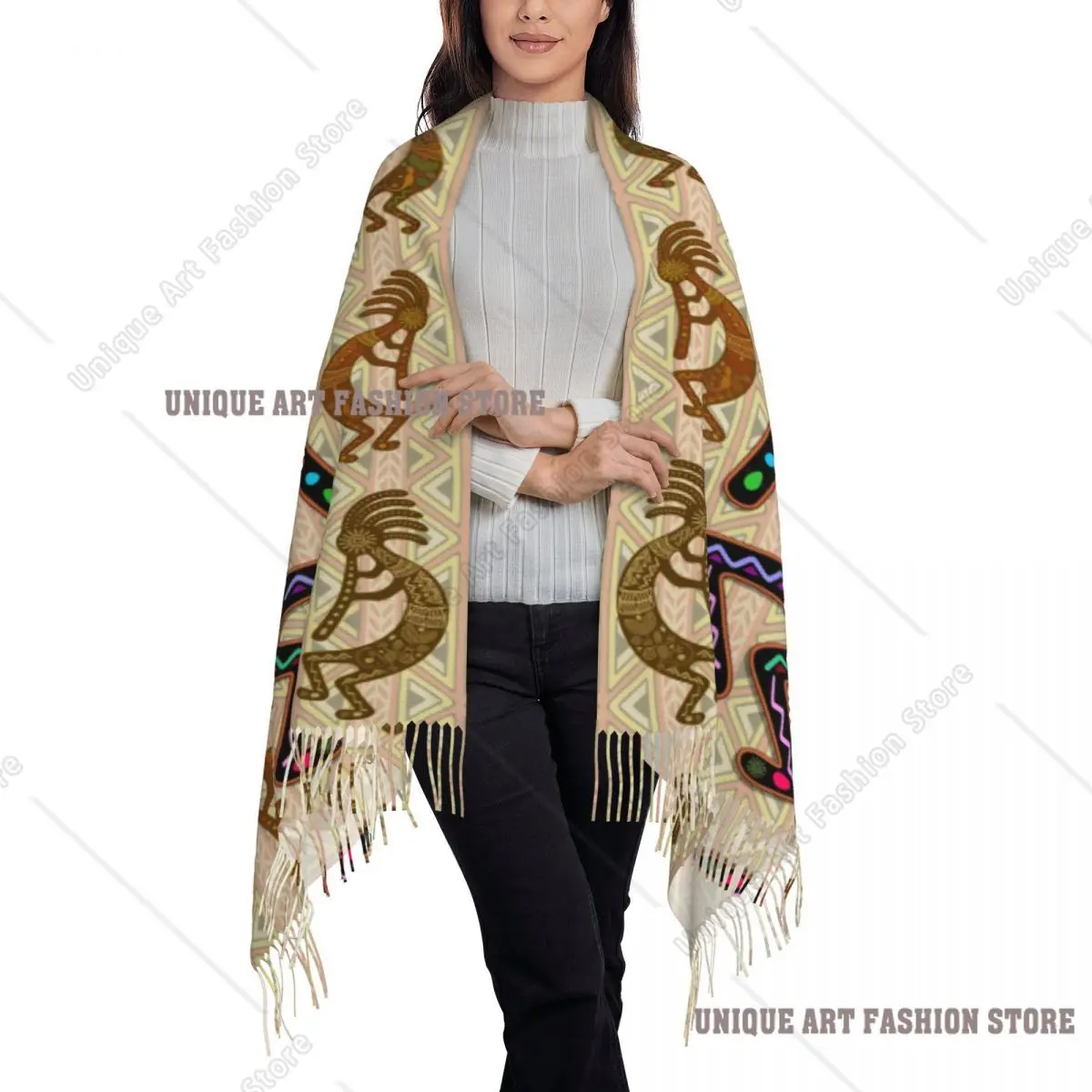 Scialli caldi invernali da donna con sciarpa tribale africana personalizzata avvolge sciarpe femminili