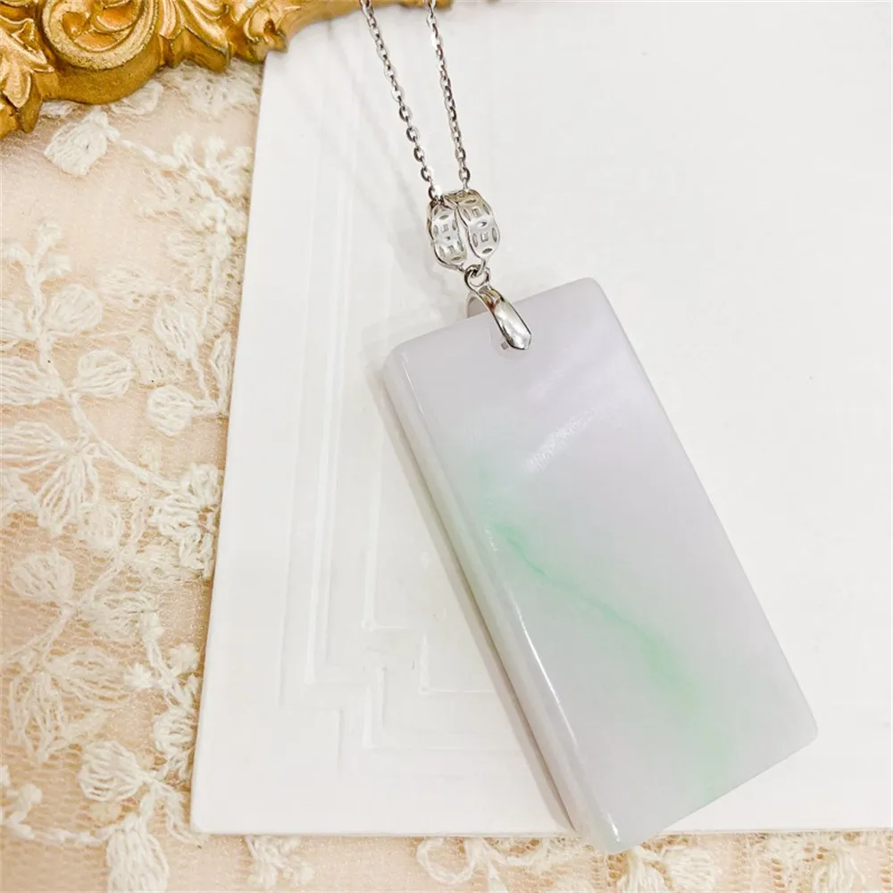 DIY Accessories S925 Sterling Silver Jade Pendant Empty Financial Rolling Silver Jade Chuck Necklace Pendant D098