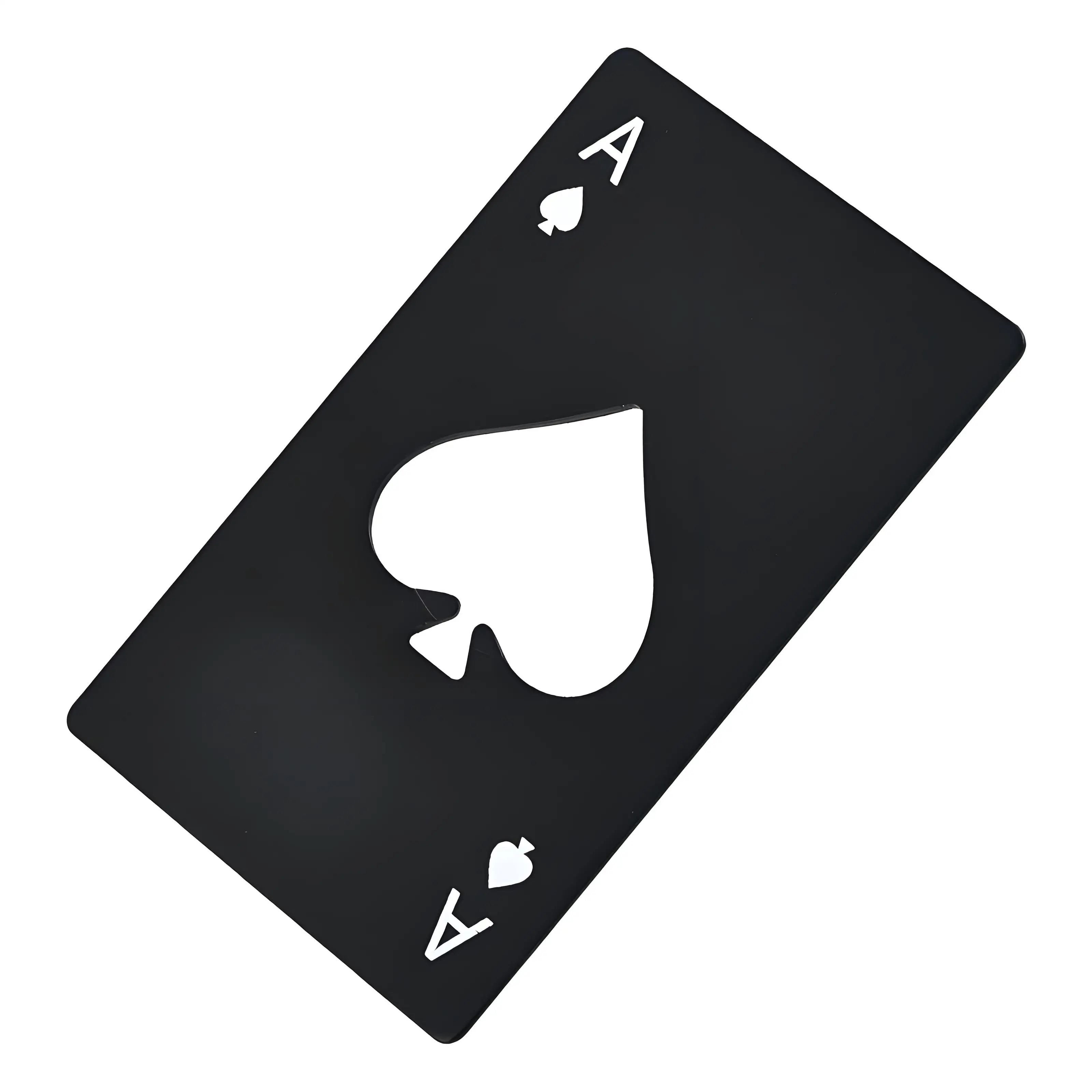 Abridor de botellas Poker Ace, abridor con forma de tarjeta de acero inoxidable, herramienta de barra de 2 colores, removedor de tapas de cerveza único, regalo ideal para fiesta