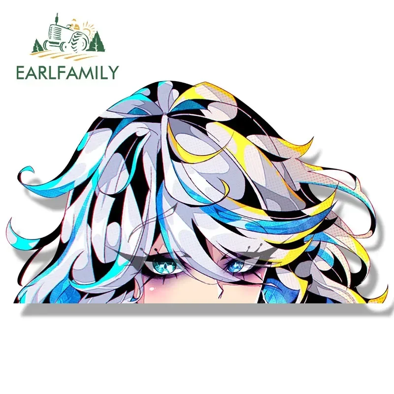 EARLFAMILY Gothic Furina Fanart Car Sticker Anime Genshin Impact Sketch Waifu Decal JDM Gyaru Girl Peeker Sticker Car Wrap view 4