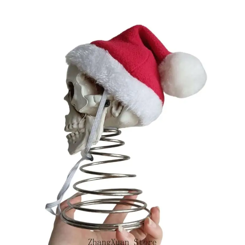 Totenkopf-Weihnachtsmannmütze-Ornament für Weihnachtsbaumspitze und Raumstil 3XUF – Detail 4