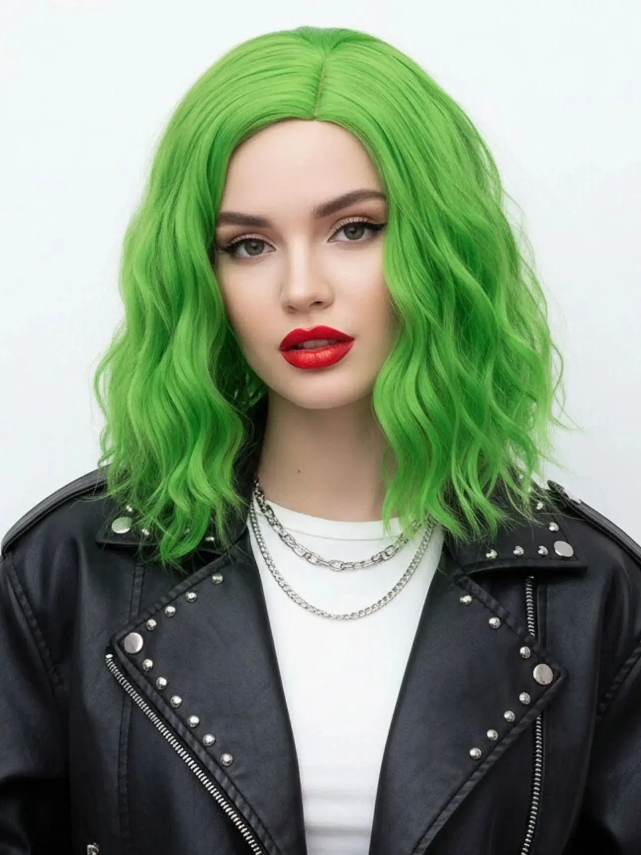 MSIWIGS kobieta zielone peruki krótkie kręcone żaroodporne syntetyczne różowe niebieskie rude włosy dla czarnych białych kobiet Cosplay Lolita Bob peruki — zdjęcie 2