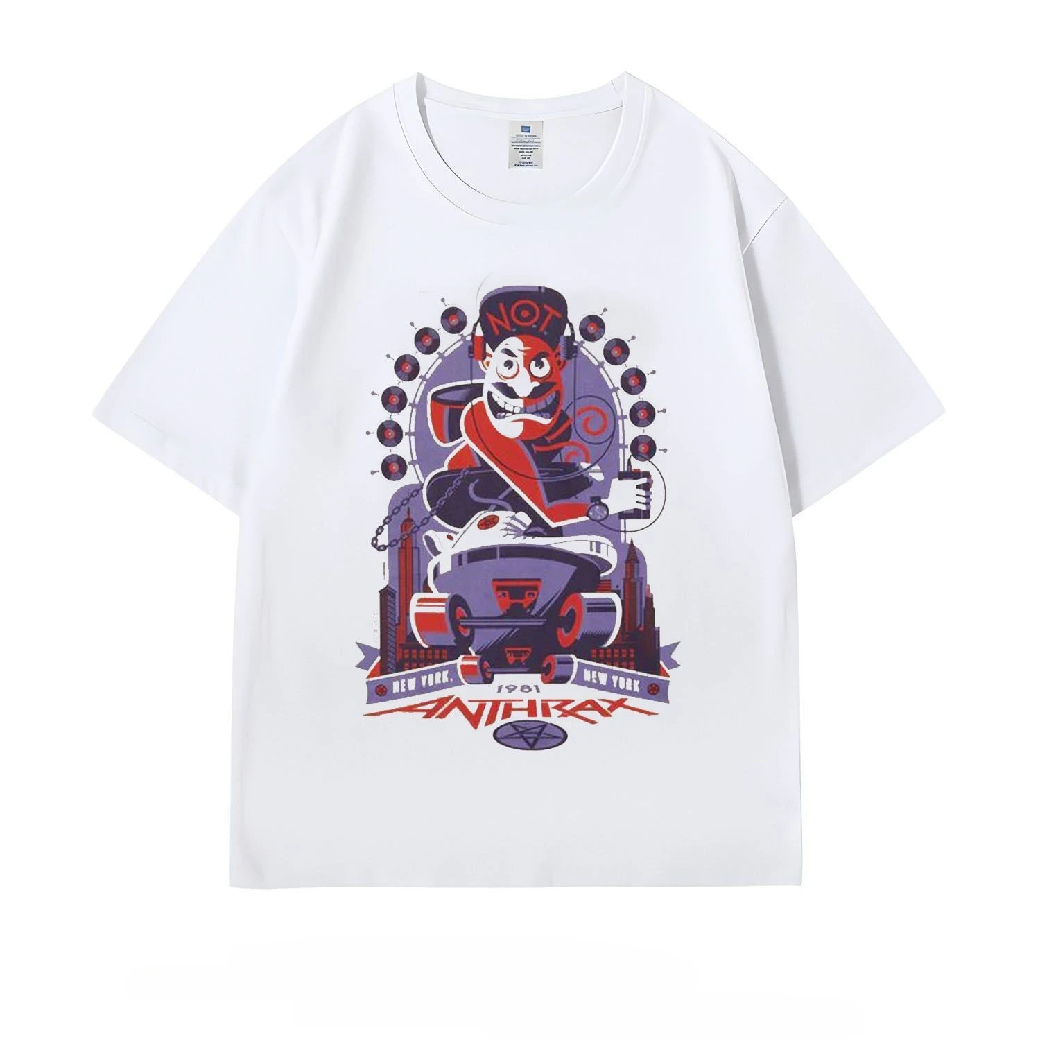 Short-sleeved T-shirt - Anthrax (The Anthrax Band) - Vintage Round-neck Short-sleeved Shirt Tee
