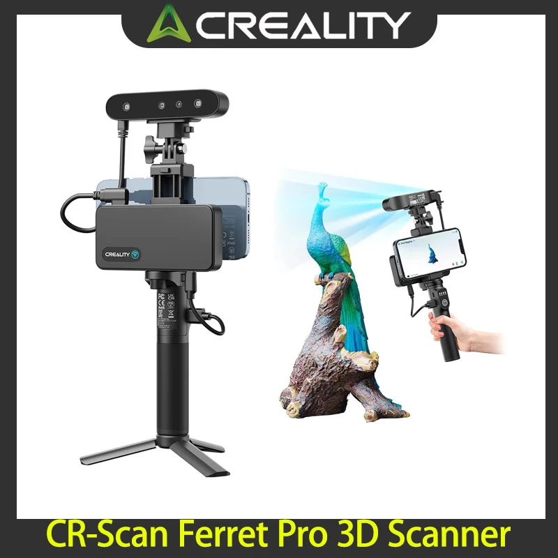 Creality CR-Scan Ferret Pro 3D Scanner  Upgrade Wireless Handheld Scanner with WiFi 6 Bridge 0.1mm Accuracy for iOS/Android & PC