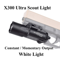 Tactical Surefire X300 X300 Ultra Scout Light Weapon Pistol Gun LED White Light Rifle Constant Momentary Flashlight Hunting