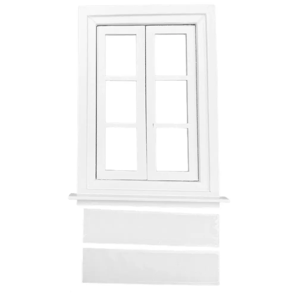 

Mini Wooden Window Frame White for Mini House Ornament Small Furniture Accessories Layout House Window White