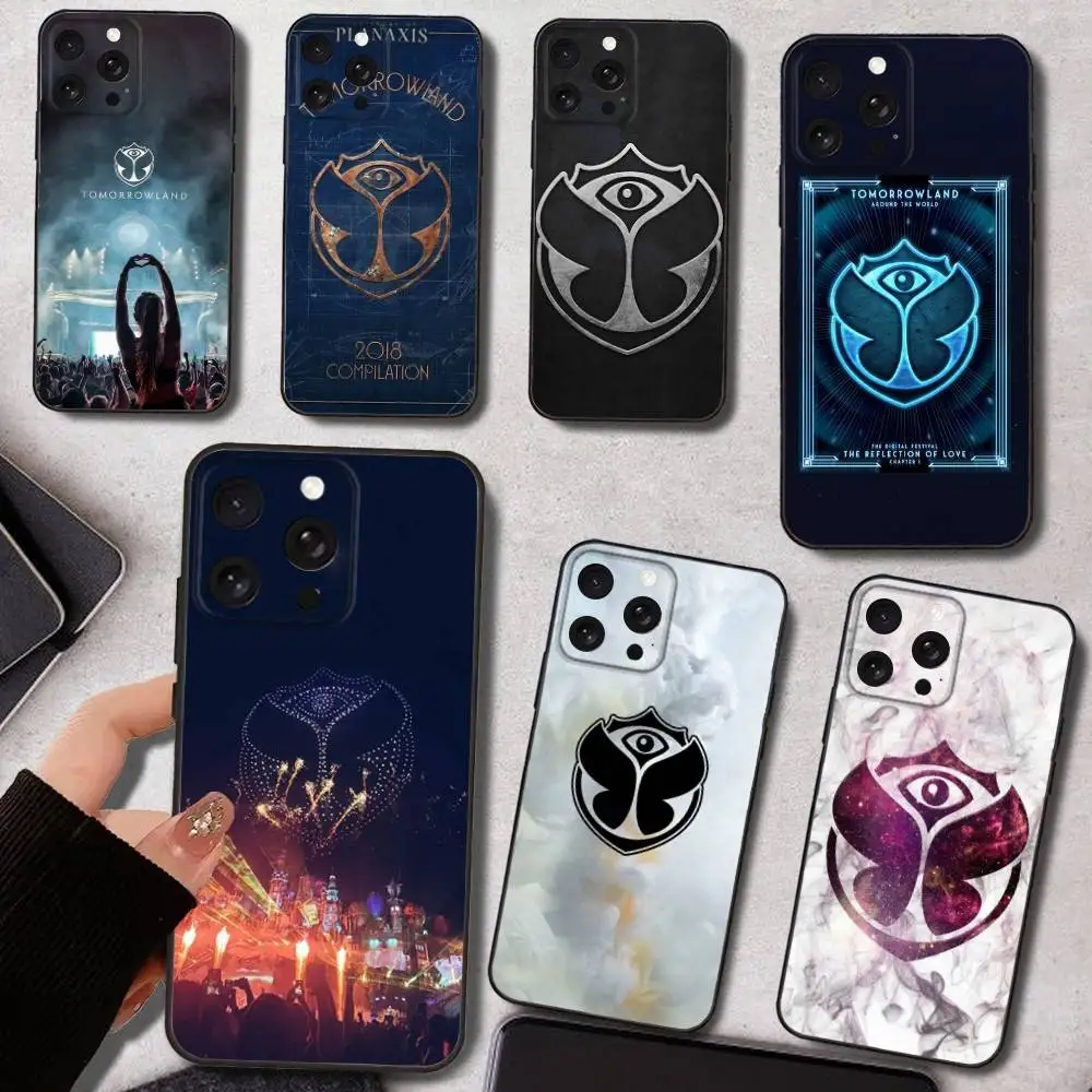 

Music Festival T-Tomorrowland Phone Case For iPhone 16e,16,15,14,13,12,11,Pro,X,XS,Max,XR,Plus,Mini Soft Black Cover