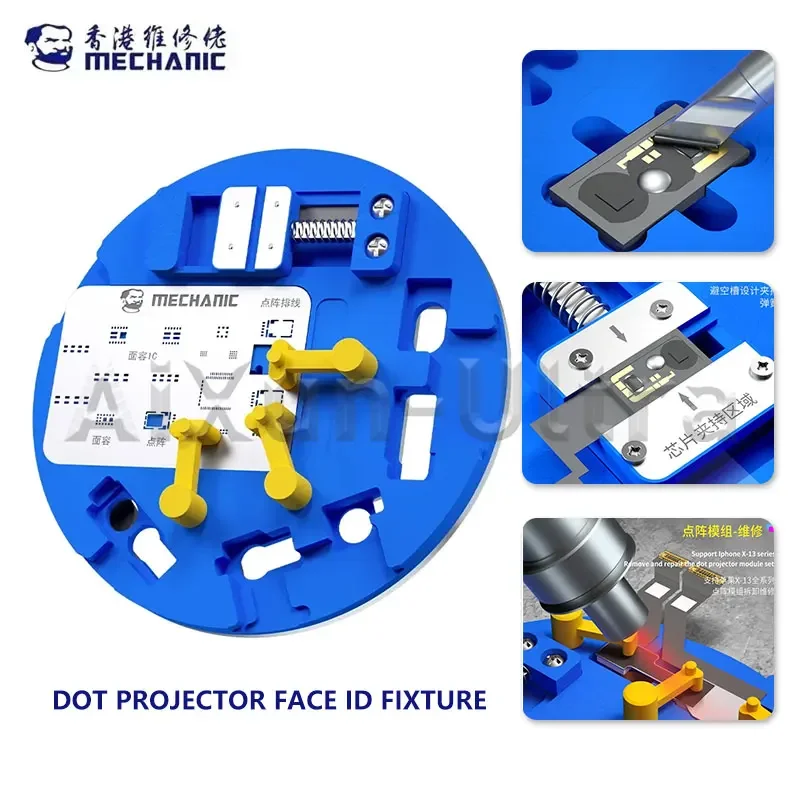 

Механическое приспособление для точечной матрицы с Оловянным шаблоном для iPhone X до 14 Pro Max, инструмент для ремонта идентификатора лица, реболлинг BGA, Оловянная платформа для посадки