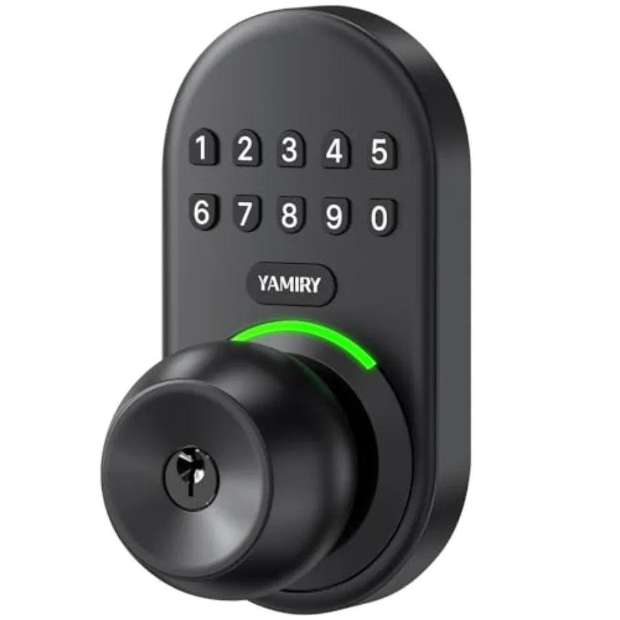 

Keypad Smart Door Knob Lock, Keyless Entry Digital Lock with Handle, Electronic Code Knob for Front Door, Easy Installation