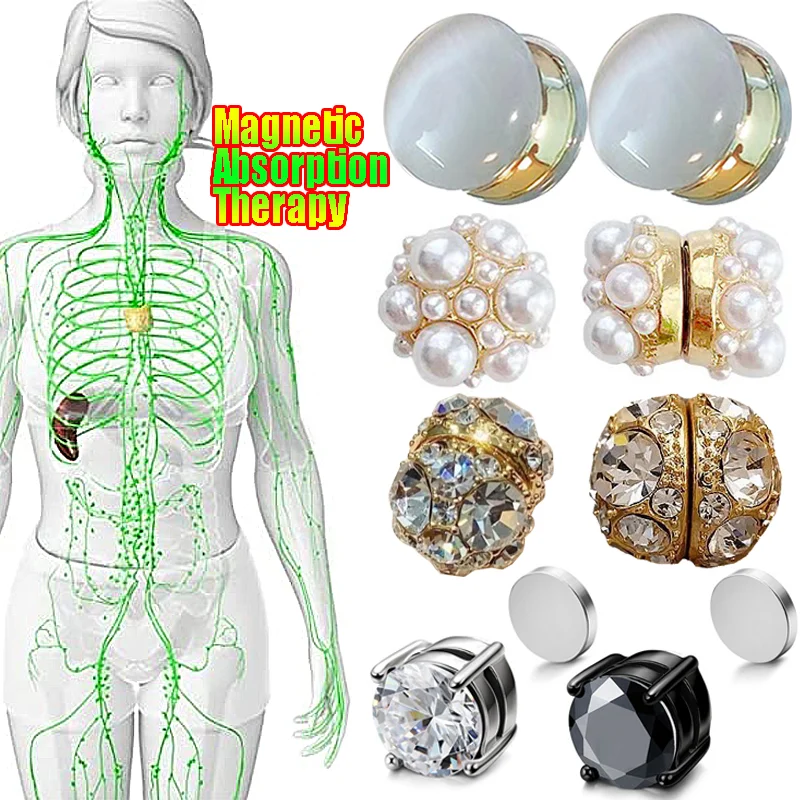 Magnetic Therapy Earrings Women's Round Geometric Magnet Earring Promote Blood Circulation Health Lose Fat Energy Jewelry