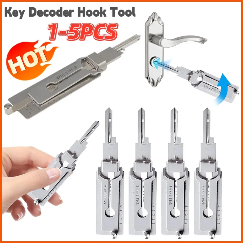 

1-5PCS Stainless Steel Key Decoder Precision Hook Hand Tool O-ring Pickup Repair Kit Available Hook Hand Maintenance Tools
