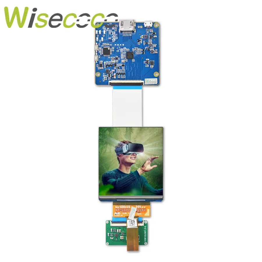 3.81 Inch 1200x1080 AMOLED VR Display IPS 90Hz AR Head Mounted Display MR Panel Wisecoco MIPI Controller Board