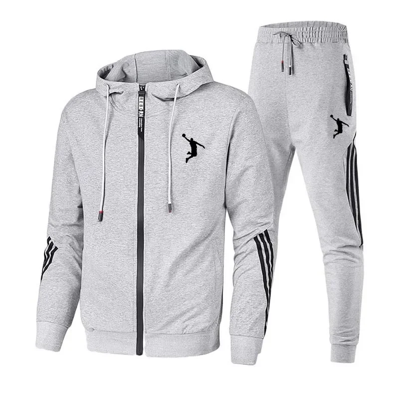 2024 Spring and autumn new leisure sports fashion zipper men\'s running suit men clothing set tracksuit mens joggers