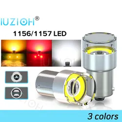 IUZIOH LED 전구 자동차 조명, 1156 BA15S 1157 BAY15D P21/5W 백업 P21W S25 R5W 테일 주차 브레이크 후진 신호 램프, 12V 24V, 2 개