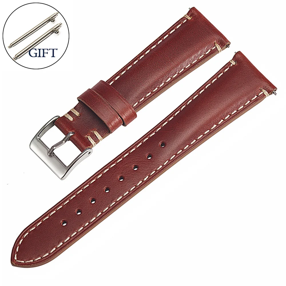 Retro Leather Watch Band Quick Release Calfskin Watch Strap Bracelet 18mm 20mm 22mm for Women Men Strap Watch Accessories