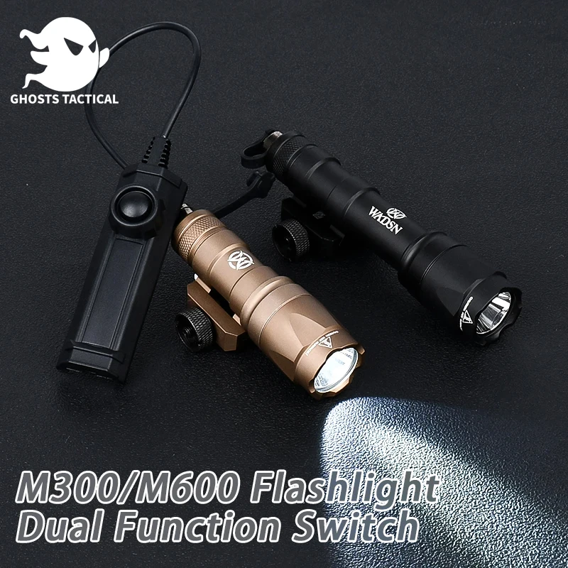 

Airsoft Wadsn M300 M600 M600C M300A Flashlight Hunting MINI Scout Light High Lumen Weapon Light Dual Function Pressure Switch